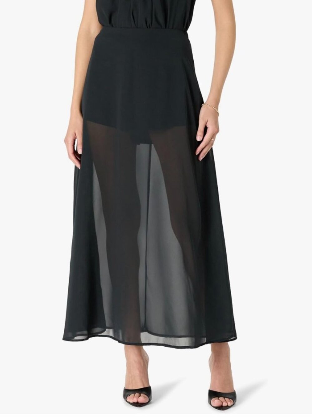 The Drop Womens Dierdre Sheer Maxi Skirt size L